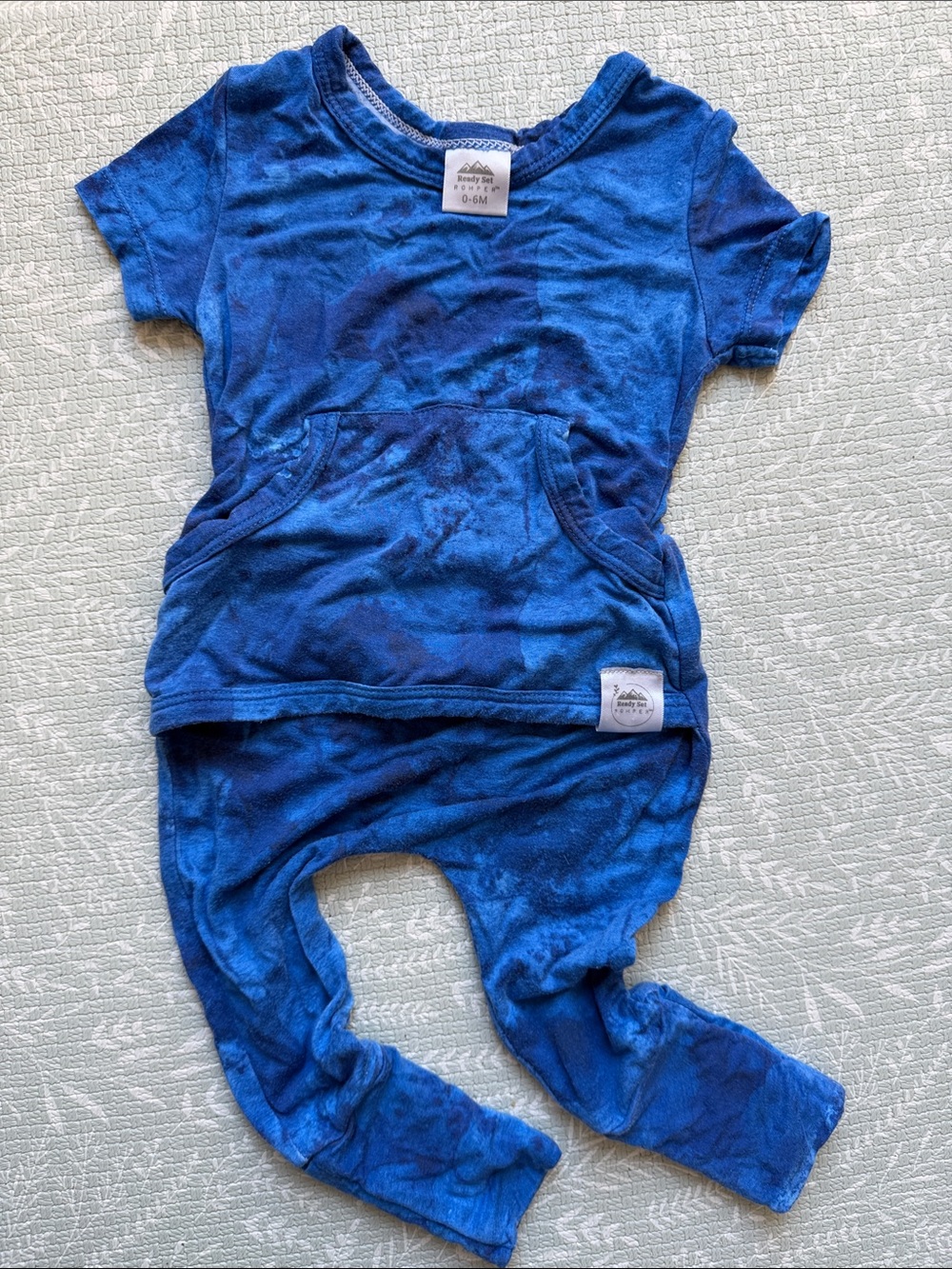 Ready Set Romper Blue Tie-Dye Romper 0–6M